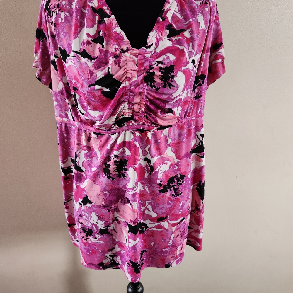 Lane Bryant Pink Floral Blouse